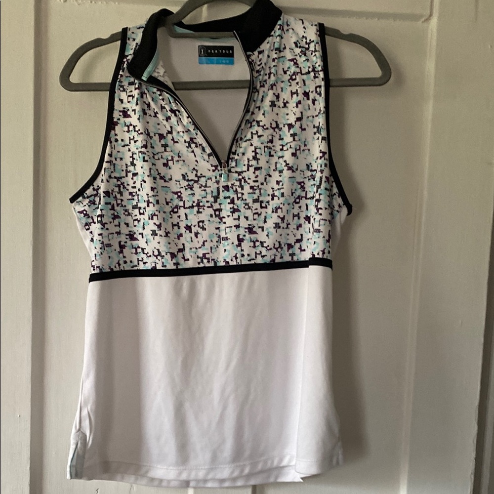 PGA Tour Black and White Golf Top